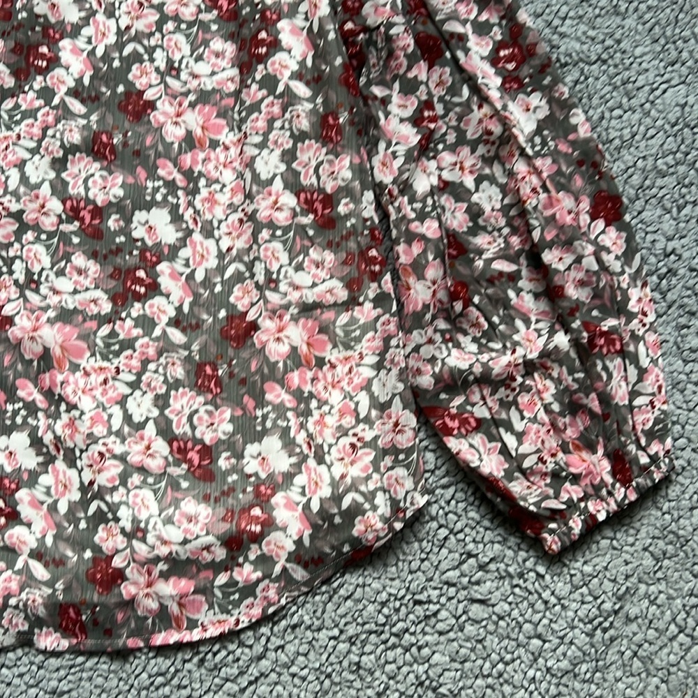 Womens Long Sleeve Boho Casual Floral Dressy Blouse Top - Picture 14 of 14